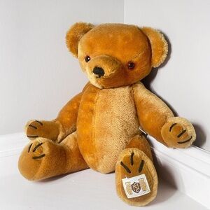 English Mohair Articulated Teddy Bear Plush Nisbet Bully Bear 16” From England